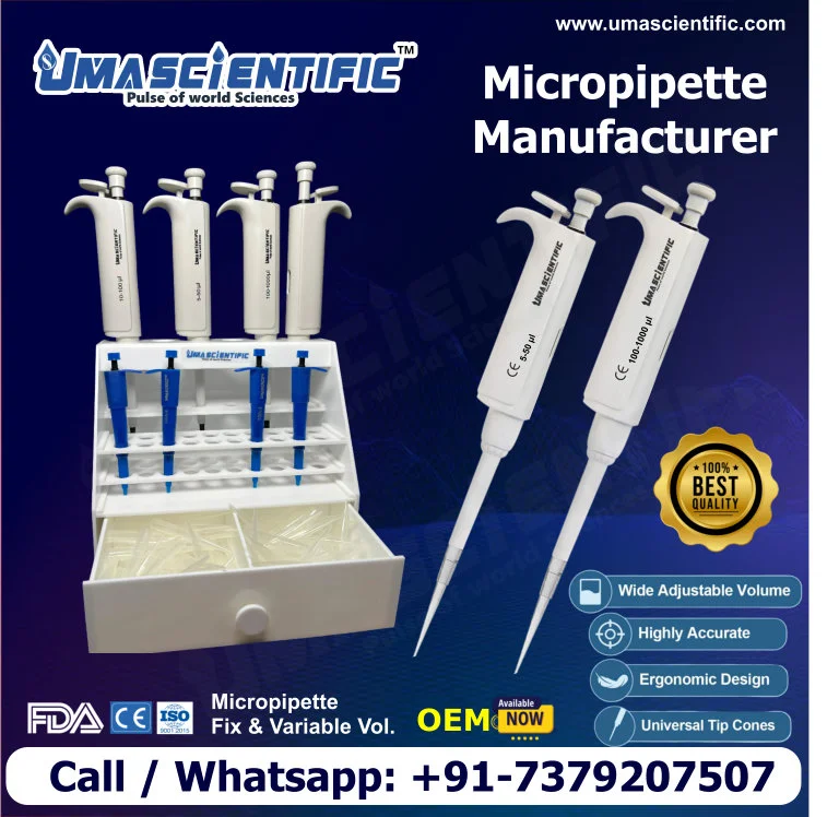 Micropipette 10–100 µl Price in India | UMA Scientific – Premium Quality Variable Volume Micropipette