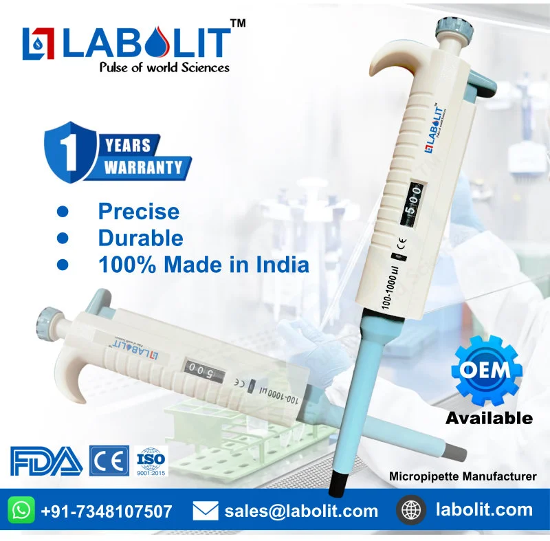 Micropipette Manufacturer India | Fixed & Variable Volume

Laboratory Micropipette Manufacturer Across India

Micropipette Supplier India | Fully Autoclave Pipettes