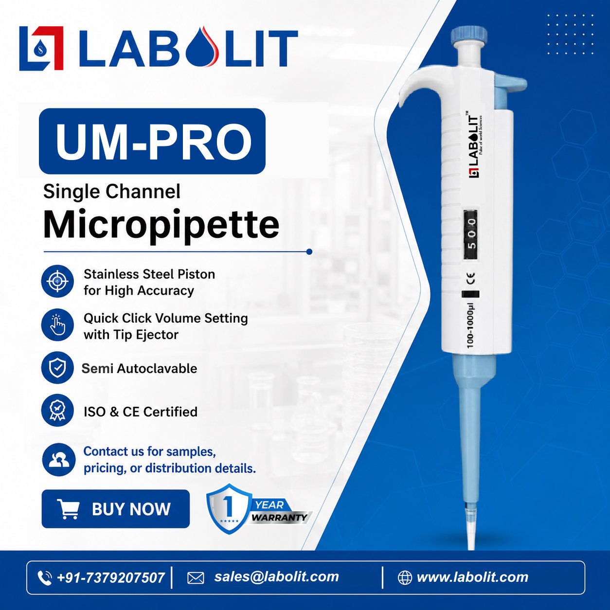 Micropipette Manufacturing Company India | LABOLIT